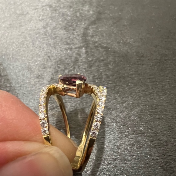 Tourmaline and diamond ring - Picture 4 of 7